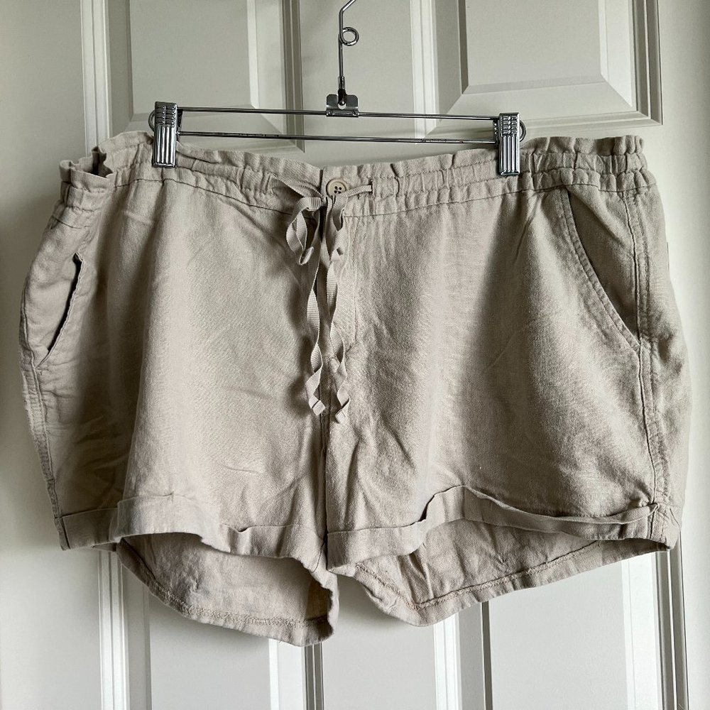 Old Navy Linen-Blend Shorts - Tan - Size 18
